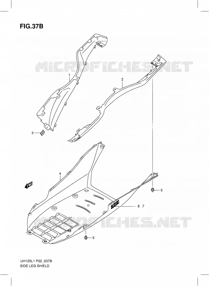 CARENAGES INFERIEUR (MODEL RACING P19) Suzuki SCOOTER 125 BURGMAN 2011  UH125G L1 (P19)