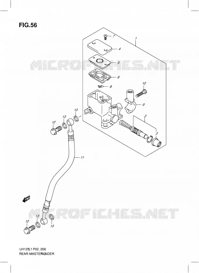 MAITRE CYLINDRE ARRIERE Suzuki SCOOTER 125 BURGMAN 2011  UH125G L1 (P19)