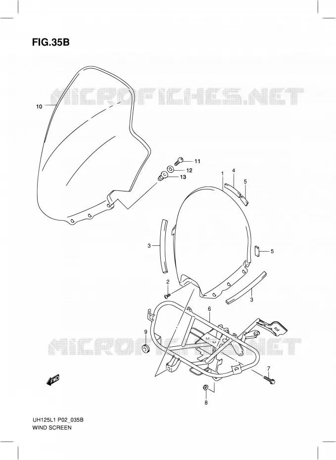 PARE-BRISE (MODEL RACING P19) Suzuki SCOOTER 125 BURGMAN 2012  UH125G L1 (P19)