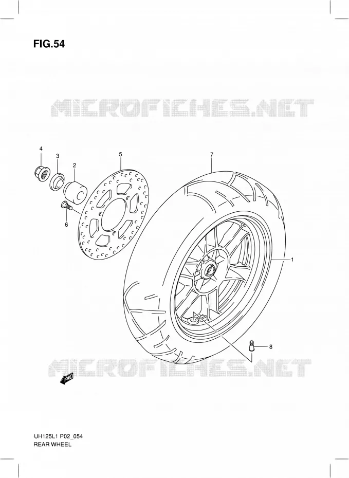 ROUE ARRIERE Suzuki SCOOTER 125 BURGMAN 2012  UH125G L1 (P19)