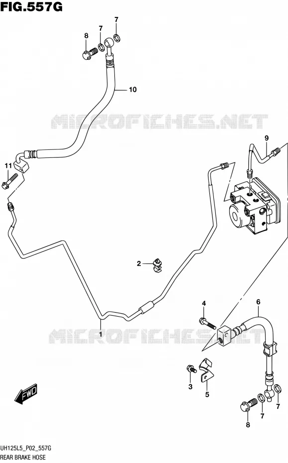 DURITE DE FREIN ARRIERE (UH125AL5 P34) Suzuki SCOOTER 125 BURGMAN 2015  UH125 L5 (P19)