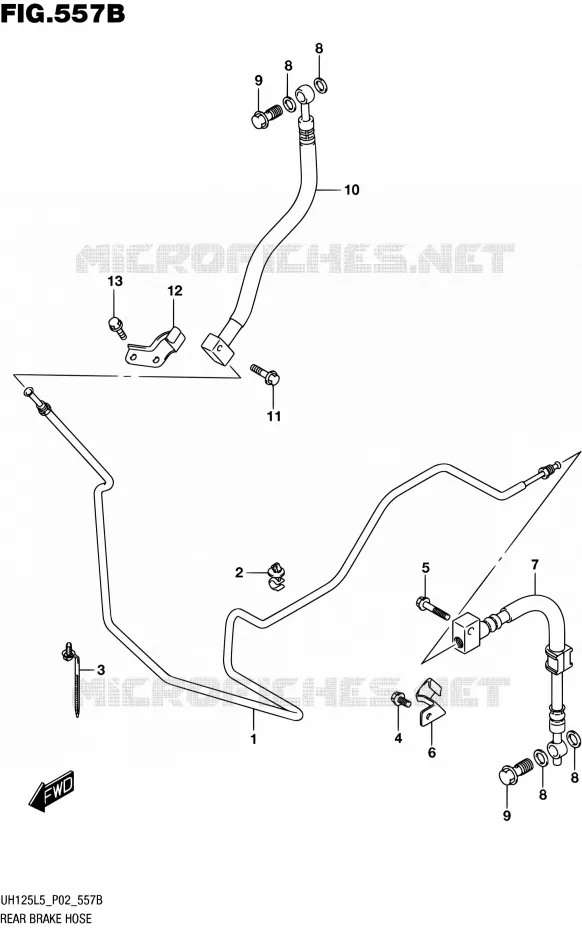 DURITE DE FREIN ARRIERE (UH125L5 P04) Suzuki SCOOTER 125 BURGMAN 2015  UH125 L5 (P19)