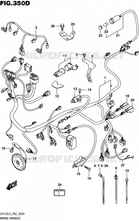 FAISCEAU ELECTRIQUE (UH125L5 P53) Suzuki SCOOTER 125 BURGMAN 2015  UH125 L5 (P19)