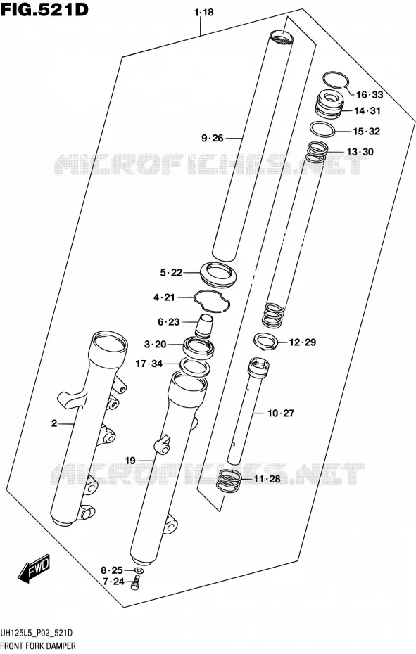 FOURCHE (UH125L5 P53) Suzuki SCOOTER 125 BURGMAN 2015  UH125 L5 (P19)
