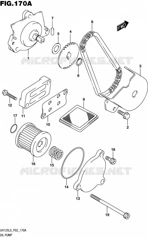 POMPE A HUILE Suzuki SCOOTER 125 BURGMAN 2015  UH125 L5 (P19)