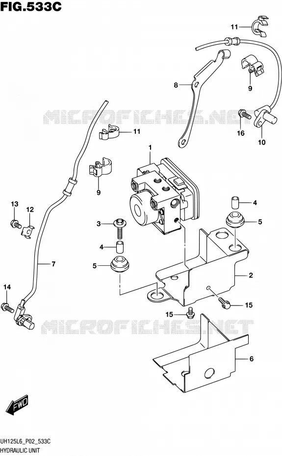 SYSTÈME ABS (UH125AL6 P53) Suzuki SCOOTER 125 BURGMAN 2016  UH125 L6 (P02)