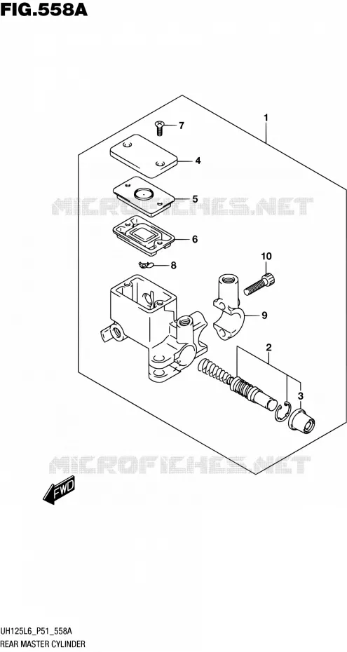 MAITRE CYLINDRE ARRIERE Suzuki SCOOTER 125 BURGMAN 2016  UH125 L6 (P51)