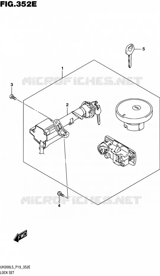 KIT SERRURE (UH200AL5 P04) Suzuki SCOOTER 200 BURGMAN 2005  UH200A L5 (P19)