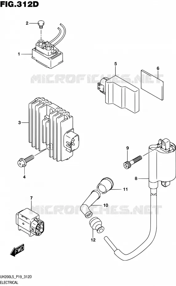 PARTIE ELECTRIQUE (UH200L5 P53) Suzuki SCOOTER 200 BURGMAN 2005  UH200A L5 (P19)