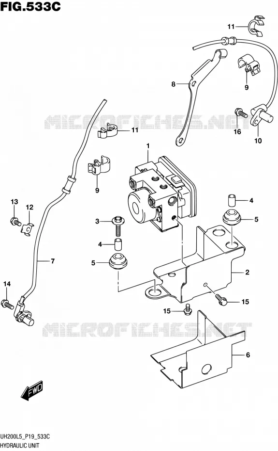 SYSTÈME ABS (UH200AL5 P34) Suzuki SCOOTER 200 BURGMAN 2005  UH200A L5 (P19)