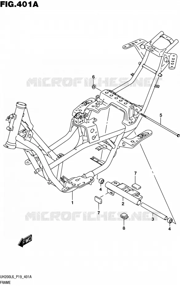 CADRE Suzuki SCOOTER 200 BURGMAN 2016  UH200A L6 (P19)