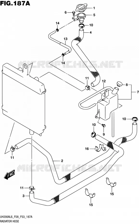 DURITE DE RADIATEUR Suzuki SCOOTER 200 BURGMAN 2016  UH200A L6 (P28,P33)