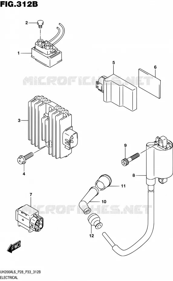 PARTIE ELECTRIQUE (UH200AL6 P33) Suzuki SCOOTER 200 BURGMAN 2016  UH200A L6 (P28,P33)
