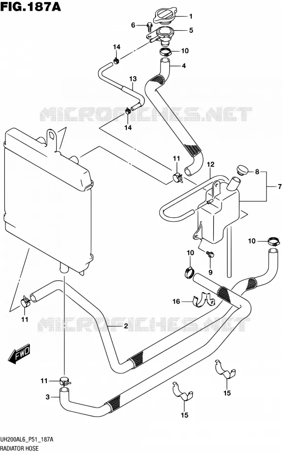 DURITE DE RADIATEUR Suzuki SCOOTER 200 BURGMAN 2016  UH200A L6 (P51)