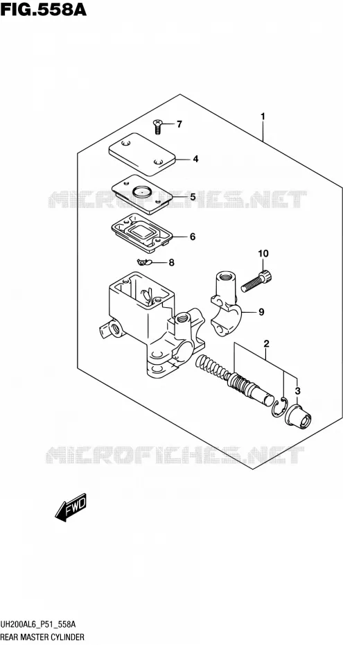 MAITRE CYLINDRE ARRIERE Suzuki SCOOTER 200 BURGMAN 2016  UH200A L6 (P51)