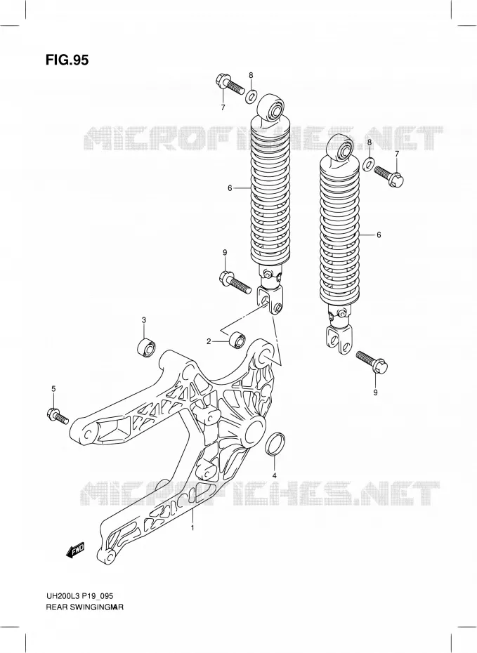 BRAS OSCILLANT ARRIERE Suzuki SCOOTER 200 BURGMAN 2013  UH200 L3/UH200Z L3 (P19)