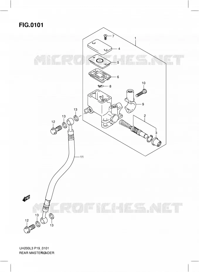 MAITRE CYLINDRE ARRIERE Suzuki SCOOTER 200 BURGMAN 2013  UH200 L3/UH200Z L3 (P19)