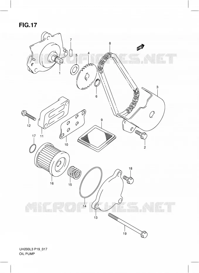 POMPE A HUILE Suzuki SCOOTER 200 BURGMAN 2013  UH200 L3/UH200Z L3 (P19)