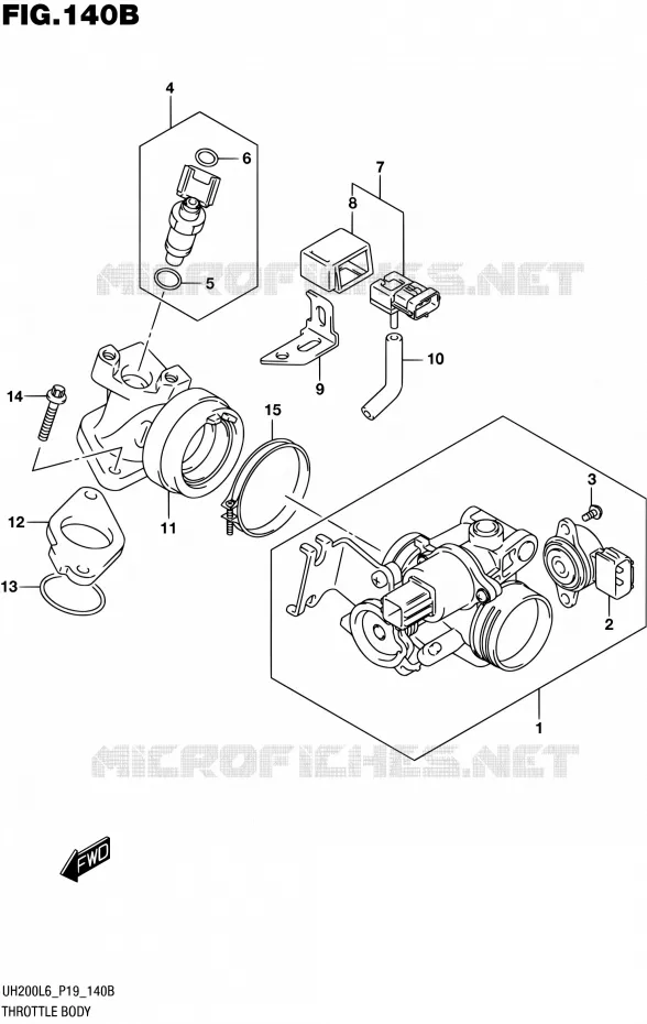 CORPS DE PAPILLON (UH200L6 P53) Suzuki SCOOTER 200 BURGMAN 2016  UH200 L6 (P19)
