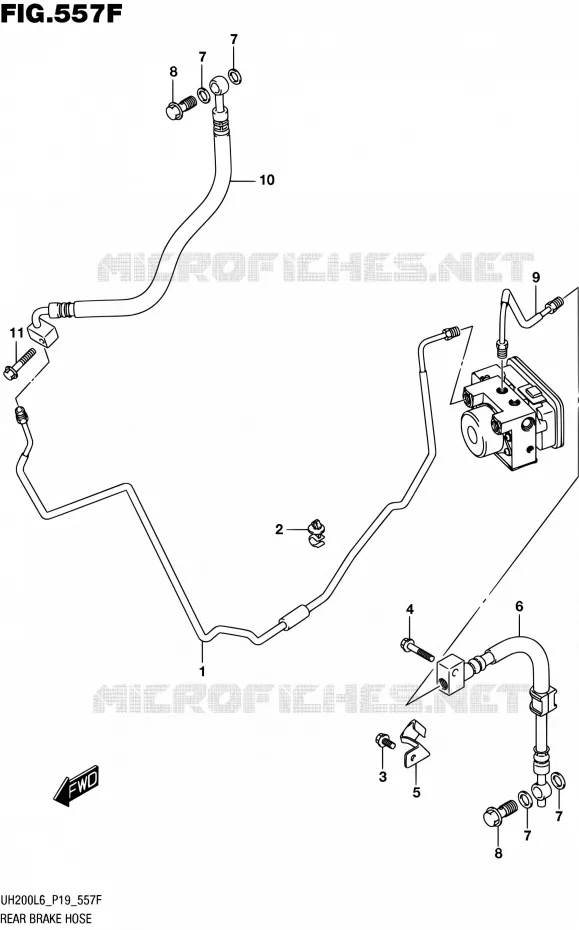 DURITE DE FREIN ARRIERE (UH200AL6 P53) Suzuki SCOOTER 200 BURGMAN 2016  UH200 L6 (P19)