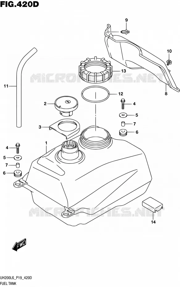 RESERVOIR D'ESSENCE (UH200AL6 P19) Suzuki SCOOTER 200 BURGMAN 2016  UH200 L6 (P19)