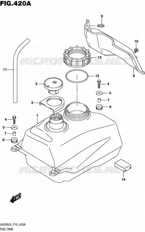 RESERVOIR D'ESSENCE (UH200L6 P19) Suzuki SCOOTER 200 BURGMAN 2016  UH200 L6 (P19)