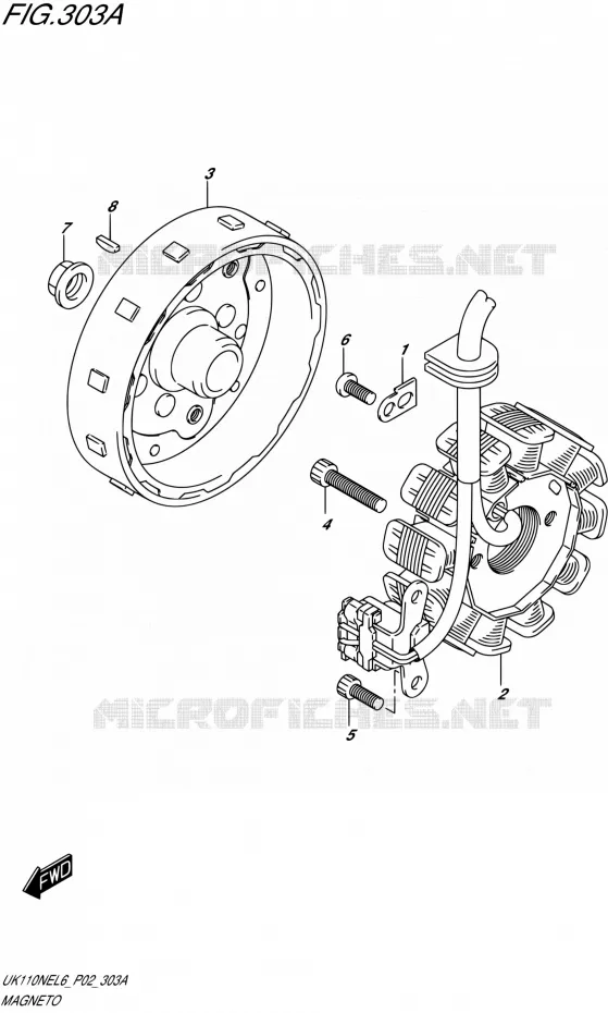 ALLUMAGE ROTOR - STATOR Suzuki SCOOTER 110 ADDRESS 2016  UK110NE L6 (P02)