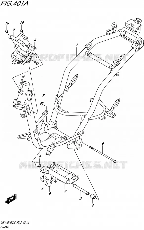 CADRE Suzuki SCOOTER 110 ADDRESS 2015  UK110NX L5 (P02)