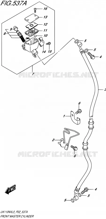MAITRE CYLINDRE AVANT Suzuki SCOOTER 110 ADDRESS 2015  UK110NX L5 (P02)