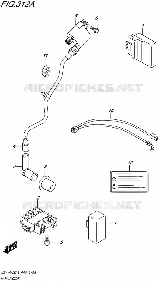 PARTIE ELECTRIQUE Suzuki SCOOTER 110 ADDRESS 2015  UK110NX L5 (P02)
