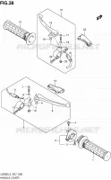 ENSEMBLE LEVIERS   POIGNEES pour Suzuki UZ 50 2013