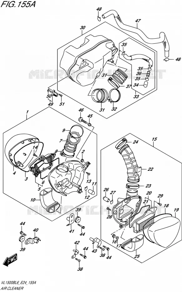 FILTRE A AIR Suzuki MOTO 1500 INTRUDER 2016  VL1500B L6 (E24)