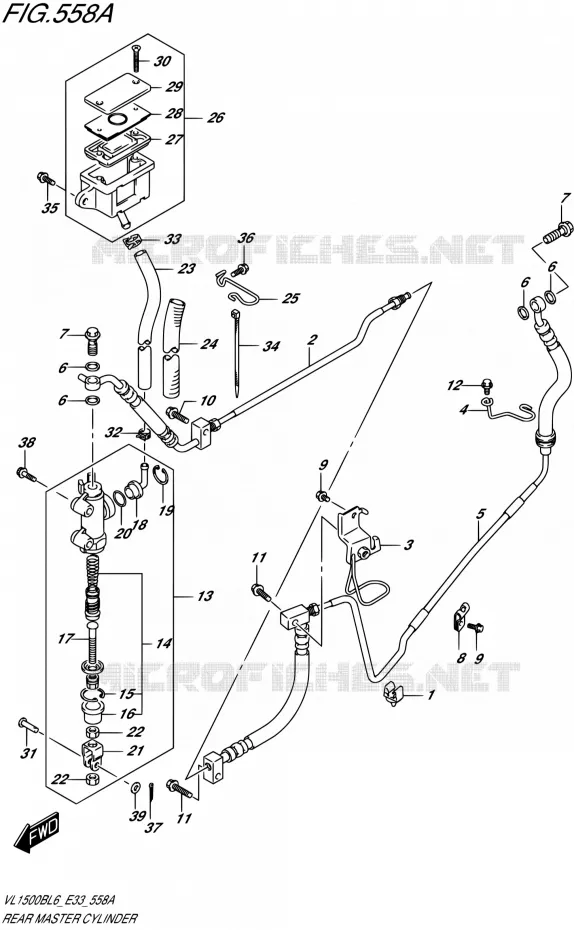 MAITRE CYLINDRE ARRIERE Suzuki MOTO 1500 BOULEVARD 2016  VL1500B L6 (E33)