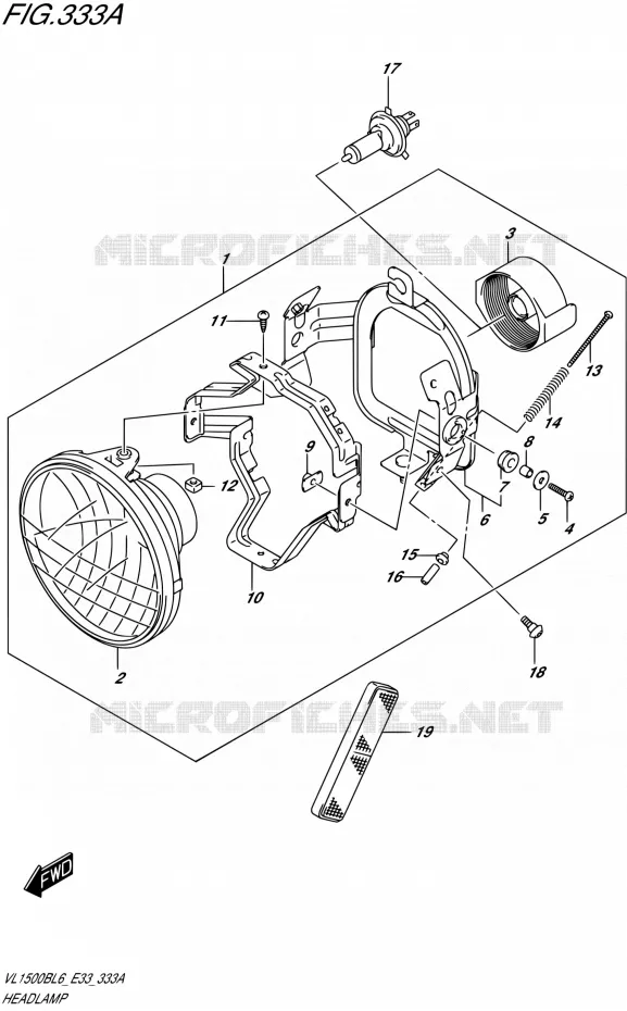 PHARE Suzuki MOTO 1500 BOULEVARD 2016  VL1500B L6 (E33)