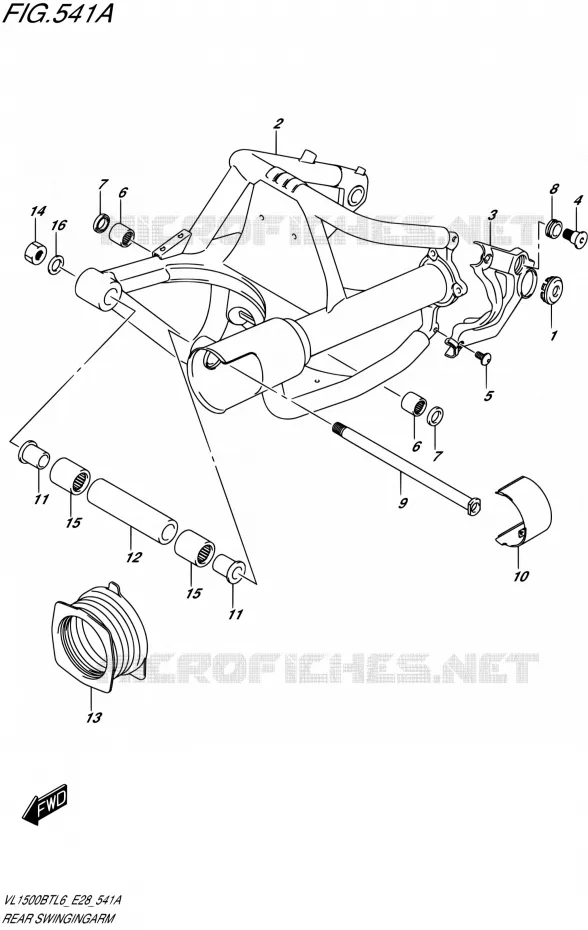 BRAS OSCILLANT ARRIERE Suzuki MOTO 1500 BOULEVARD 2016  VL1500BT L6 (E28)
