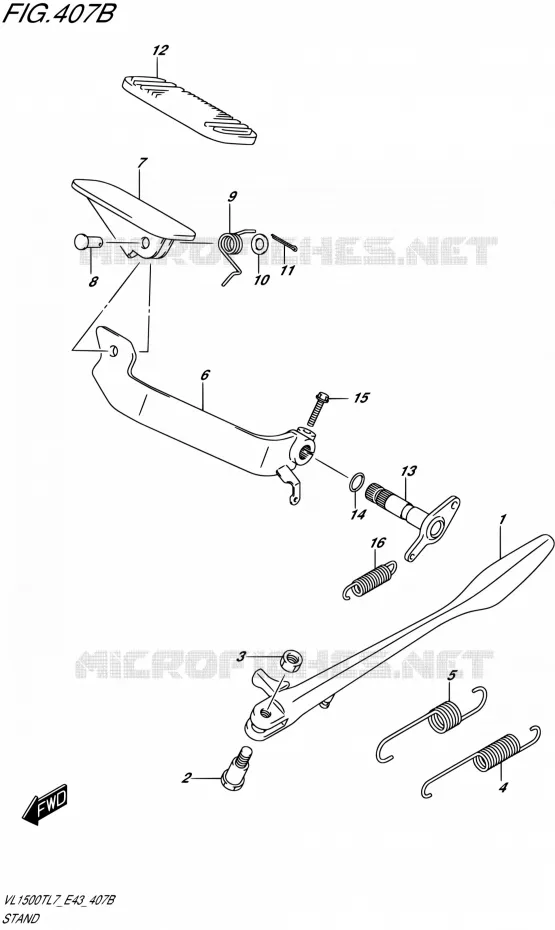 BEQUILLE (VL1500TL7 E43) Suzuki MOTO 1500 BOULEVARD 2017  VL1500T L7 (E43)
