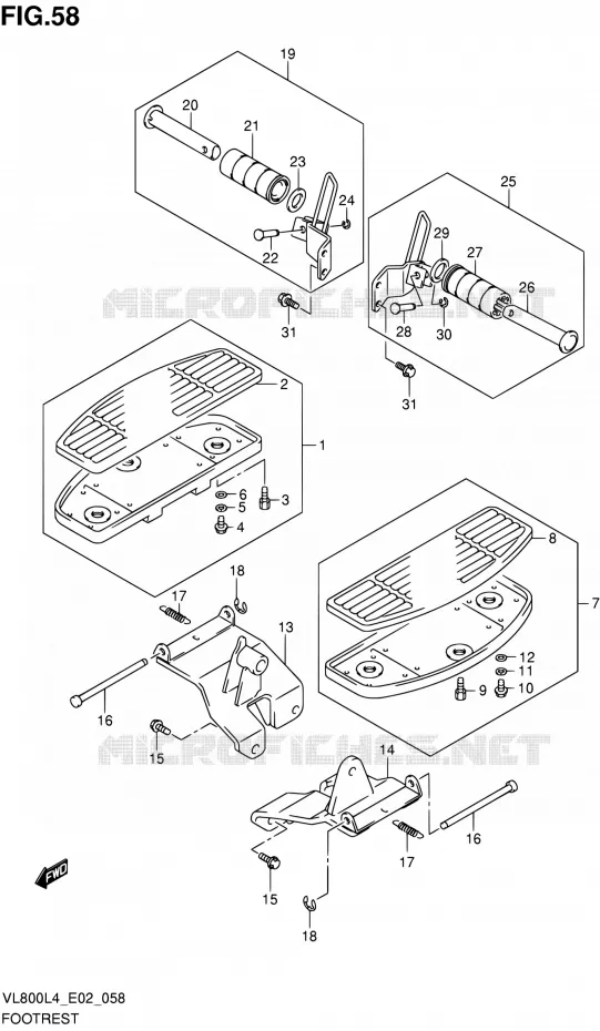REPOSE PIED Suzuki MOTO 800 INTRUDER 2014  VL800C L4 (E19)