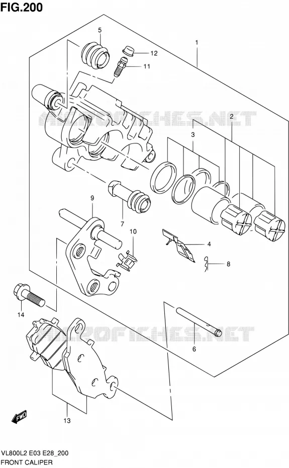 ETRIER DE FREIN AVANT Suzuki MOTO 800 VOLUSIA 2012  VL800 L2/VL800T L2/VL800C L2