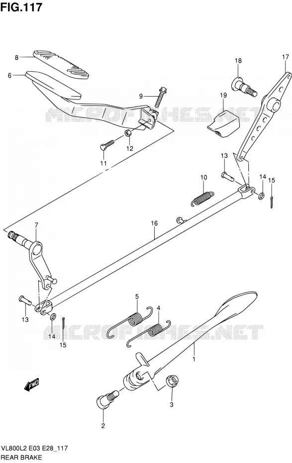FREIN ARRIERE Suzuki MOTO 800 VOLUSIA 2012  VL800 L2/VL800T L2/VL800C L2