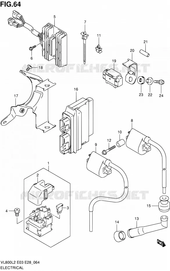 PARTIE ELECTRIQUE (VL800CL2 E28) Suzuki MOTO 800 VOLUSIA 2012  VL800 L2/VL800T L2/VL800C L2