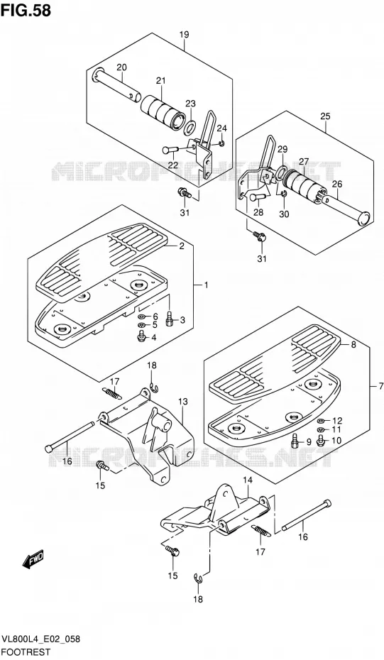REPOSE PIED Suzuki MOTO 800 INTRUDER 2014  VL800 L4 (E19)