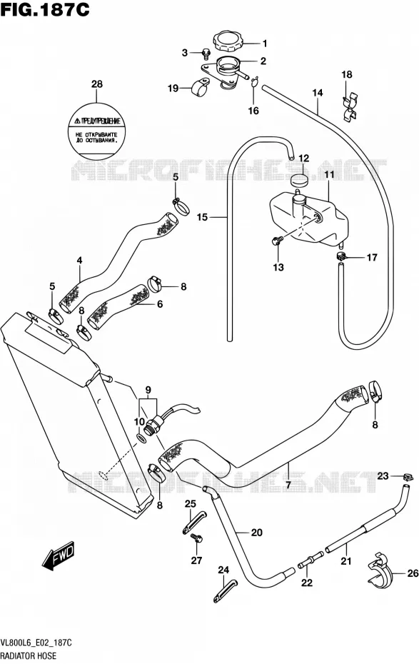 DURITE DE RADIATEUR (VL800UEL6 E19) Suzuki MOTO 800 BOULEVARD 2016  VL800 L6 (E19)