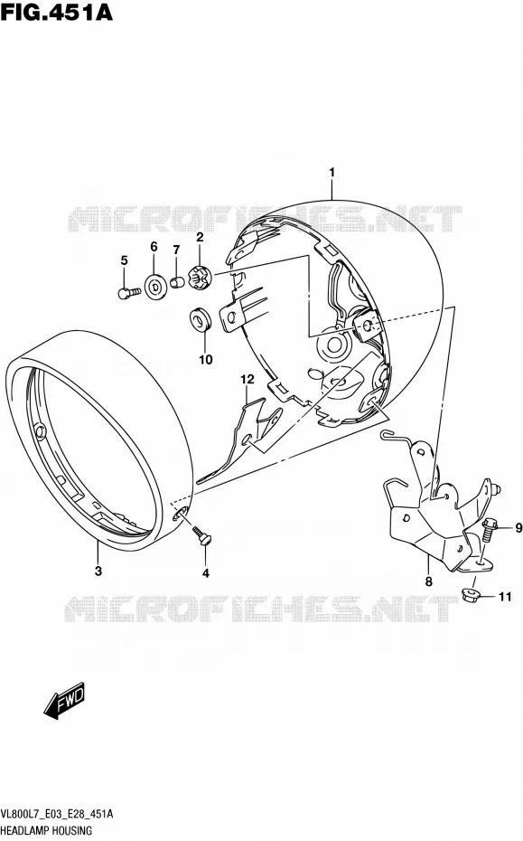 BOL DE PHARE Suzuki MOTO 800 BOULEVARD 2017  VL800 L7/VL800T L7 (E03,E28,E33)