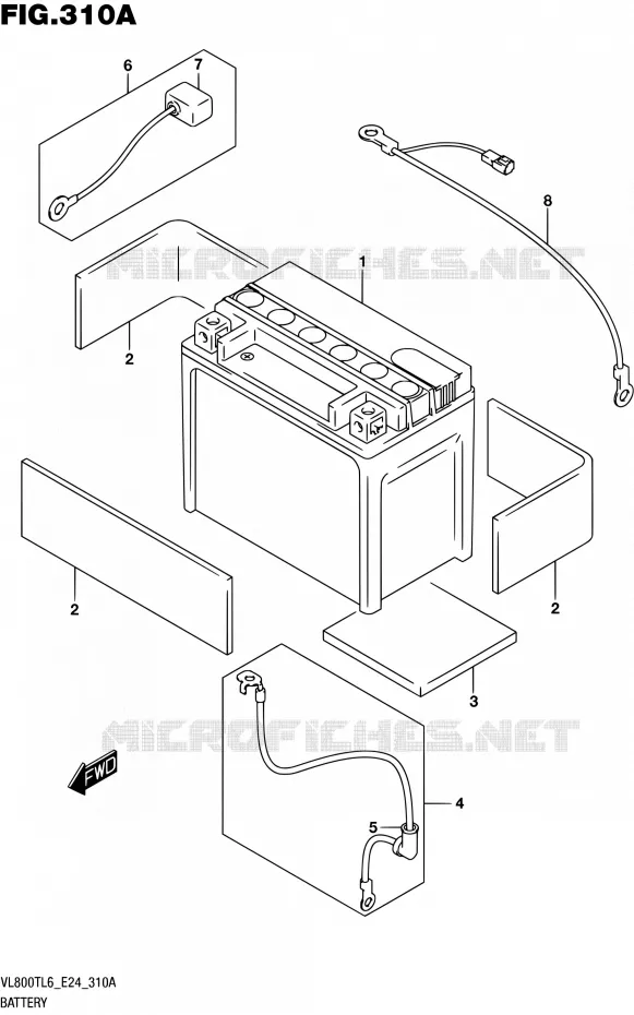 BATTERIE Suzuki MOTO 800 BOULEVARD 2016  VL800T L6 (E24)