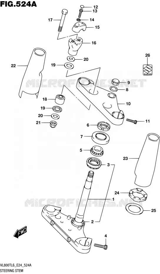 COLONNE DE DIRECTION Suzuki MOTO 800 BOULEVARD 2016  VL800T L6 (E24)