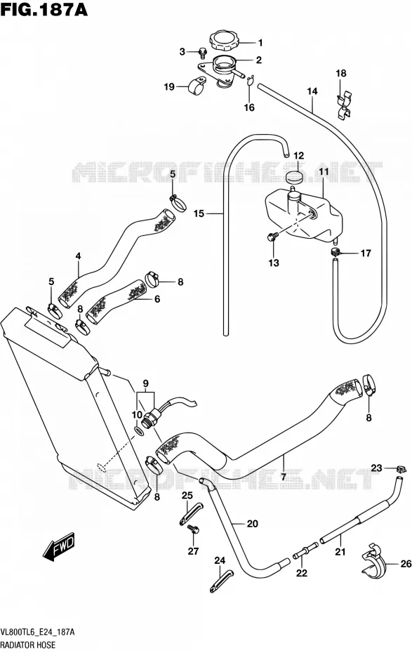 DURITE DE RADIATEUR Suzuki MOTO 800 BOULEVARD 2016  VL800T L6 (E24)