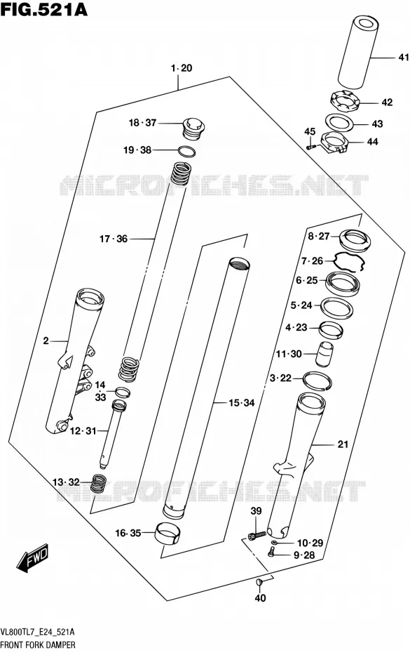 FOURCHE Suzuki MOTO 800 BOULEVARD 2017  VL800T L7 (E24)