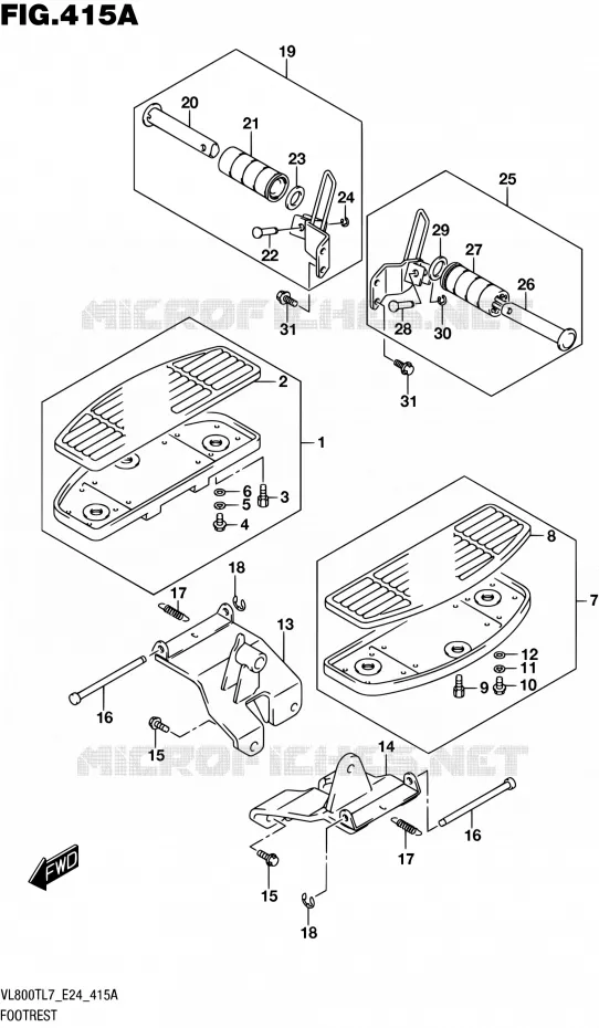 REPOSE PIED Suzuki MOTO 800 BOULEVARD 2017  VL800T L7 (E24)