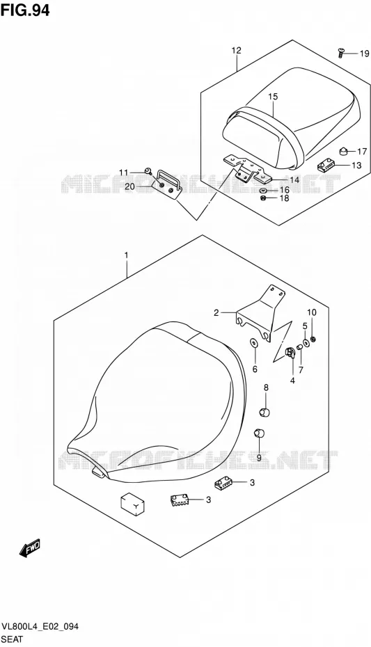 SELLE Suzuki MOTO 800 INTRUDER 2014  VL80UE L4 (E19)