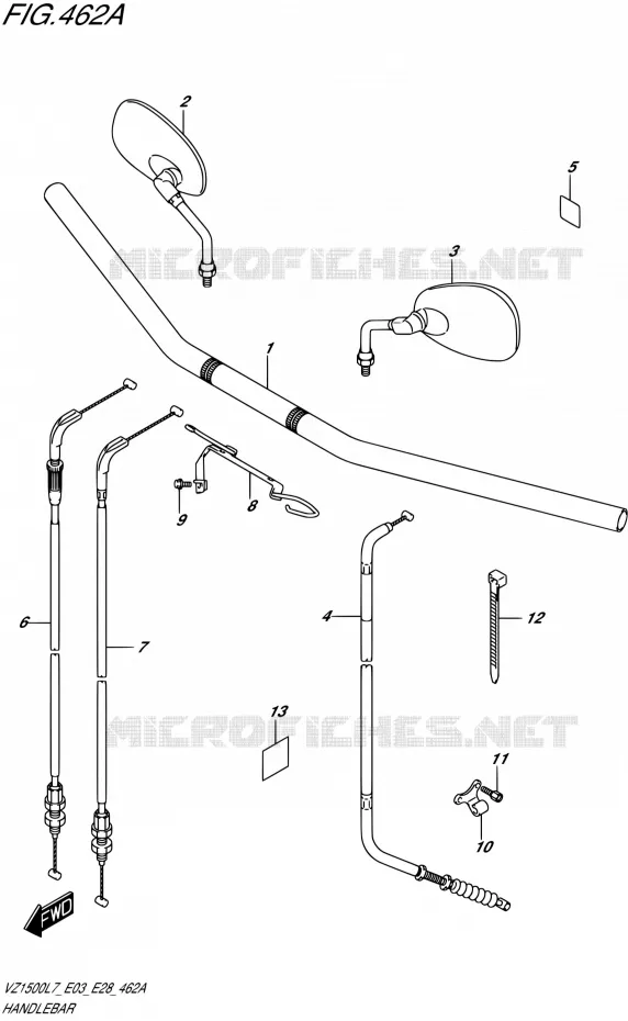 GUIDON Suzuki MOTO 1500 BOULEVARD 2017  VZ1500 L7 (E03,E28,E33)